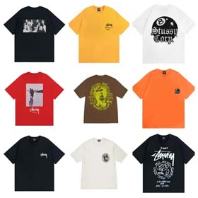 STU short-sleeved logo round neck half-sleeve loose couple T-shirt-1854