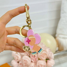 Louis Vuitton LV metal engraved brand mascot racket bag decoration keychain-4004  